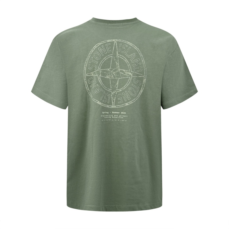 Футболка Stone Island зеленая с принтом