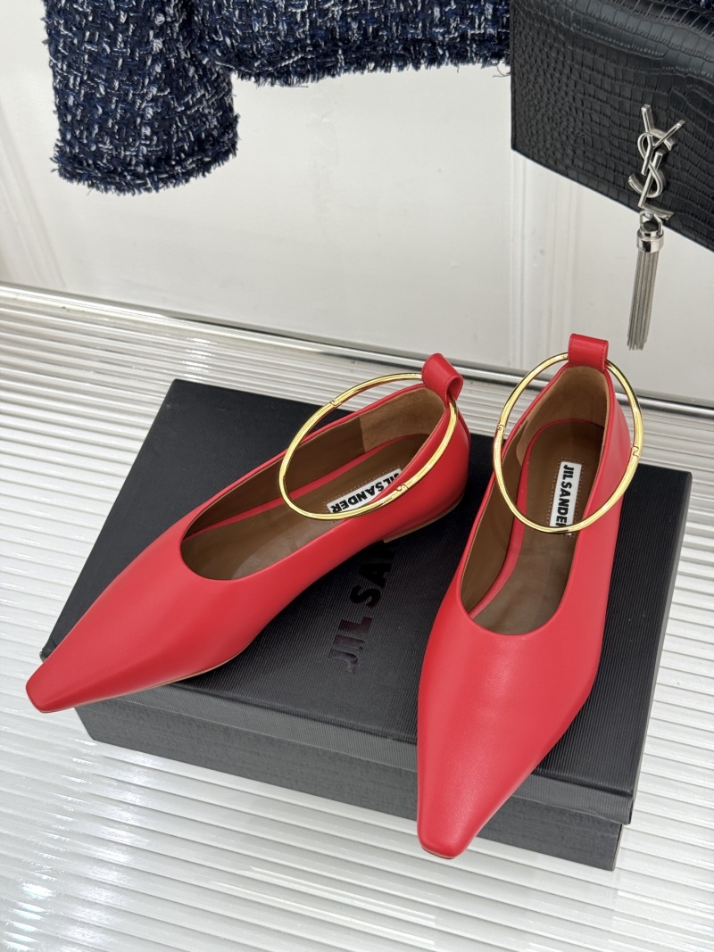 Женские балетки с металлическим кольцом Jil Sander