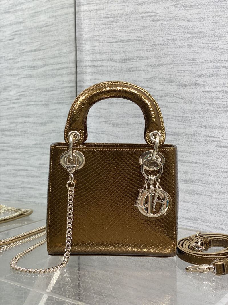 Сумка Lady Dior золотистая