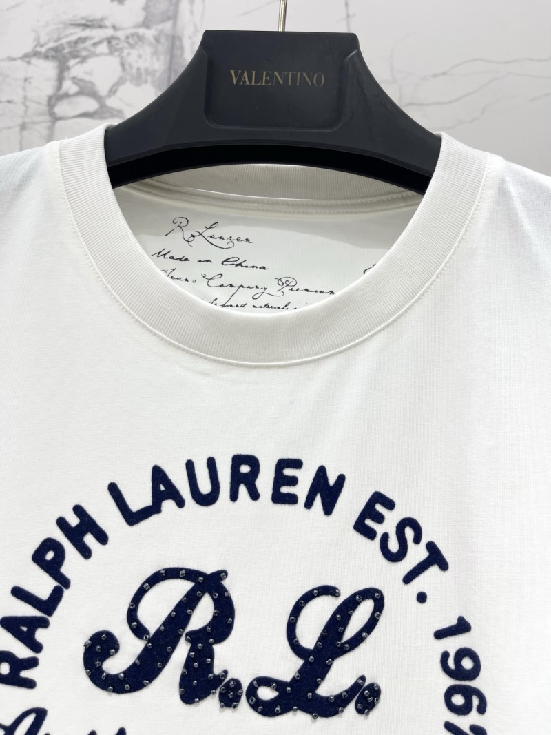 Футболка женская белая с принтом Ralph Lauren