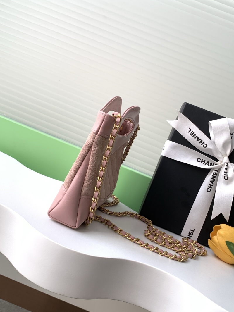 Женская сумка розовая с отделением для ручки Chanel