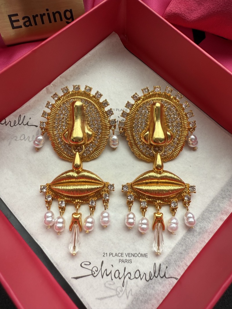 Серьги Schiaparelli с кристаллами и жемчугом