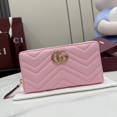 Портмоне Gucci розовое с логотипом GG