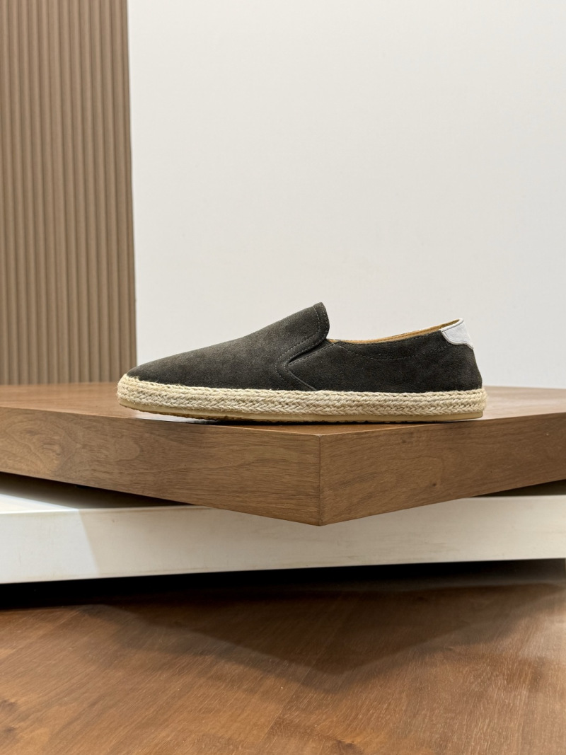 Мужские мокасины Brunello Cucinelli из замши с плетеной подошвой
