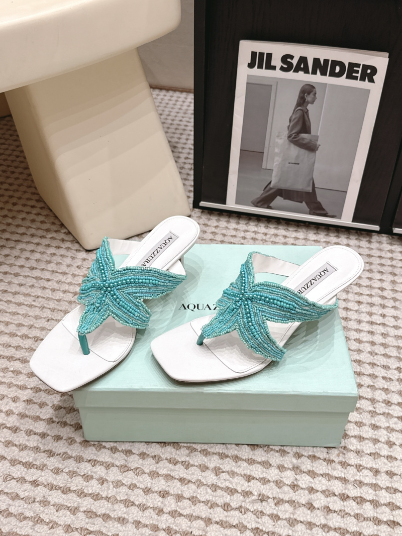 Женские босоножки AQUAZZURA с декором из бисера