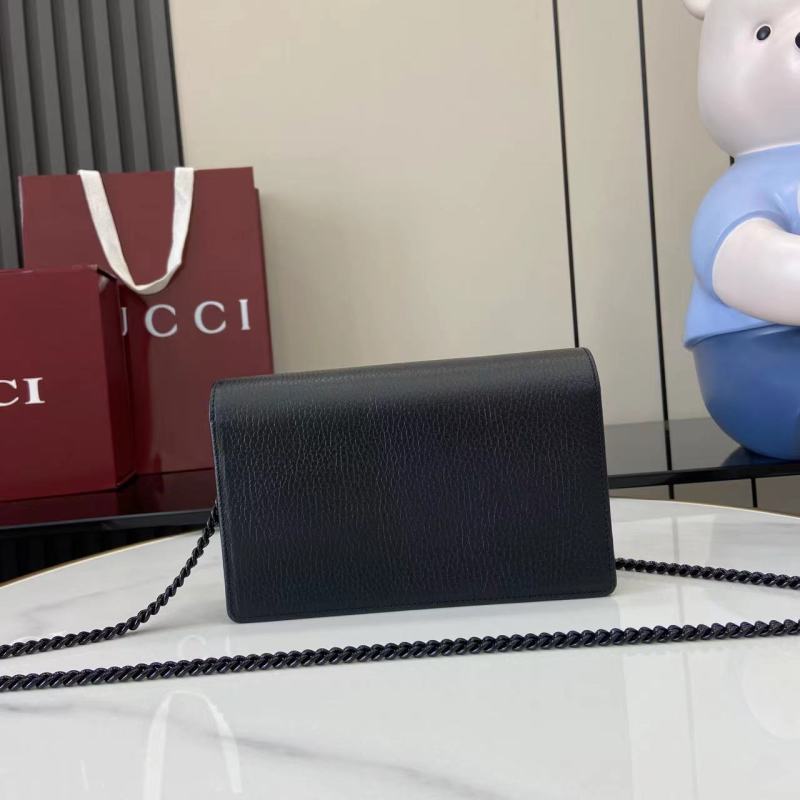 Портмоне Gucci черное с цепочкой