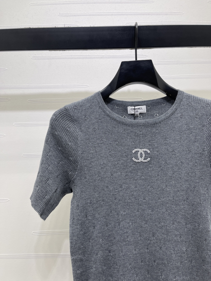 Женский вязаный топ с логотипом Chanel