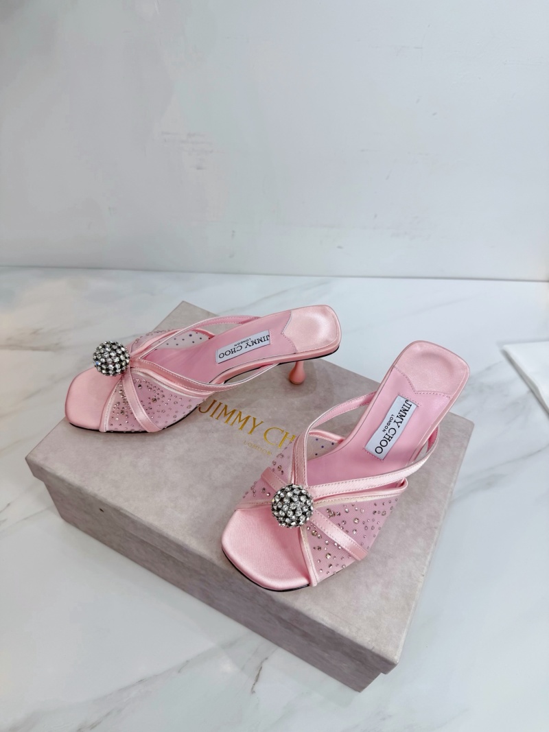 Женские розовые сабо с декором Jimmy Choo