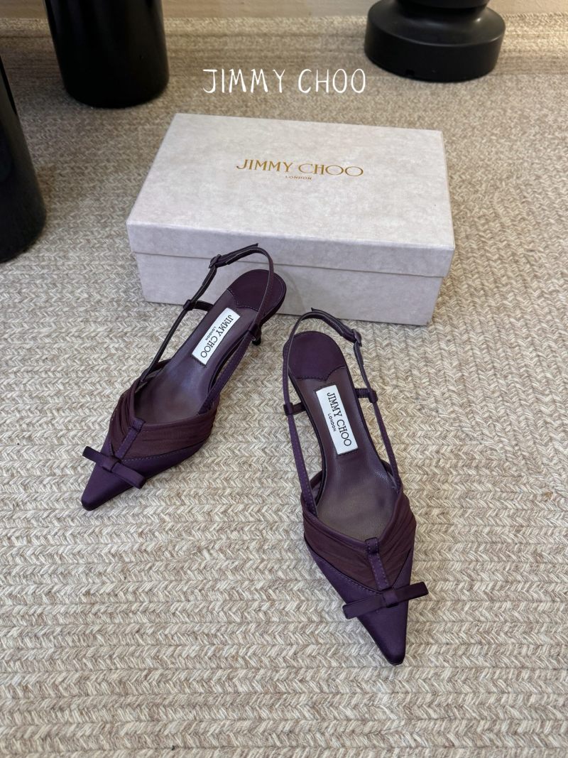 Босоножки Jimmy Choo с бантом и пайетками