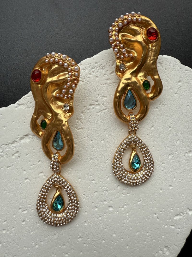 Серьги с кристаллами и жемчугом Schiaparelli