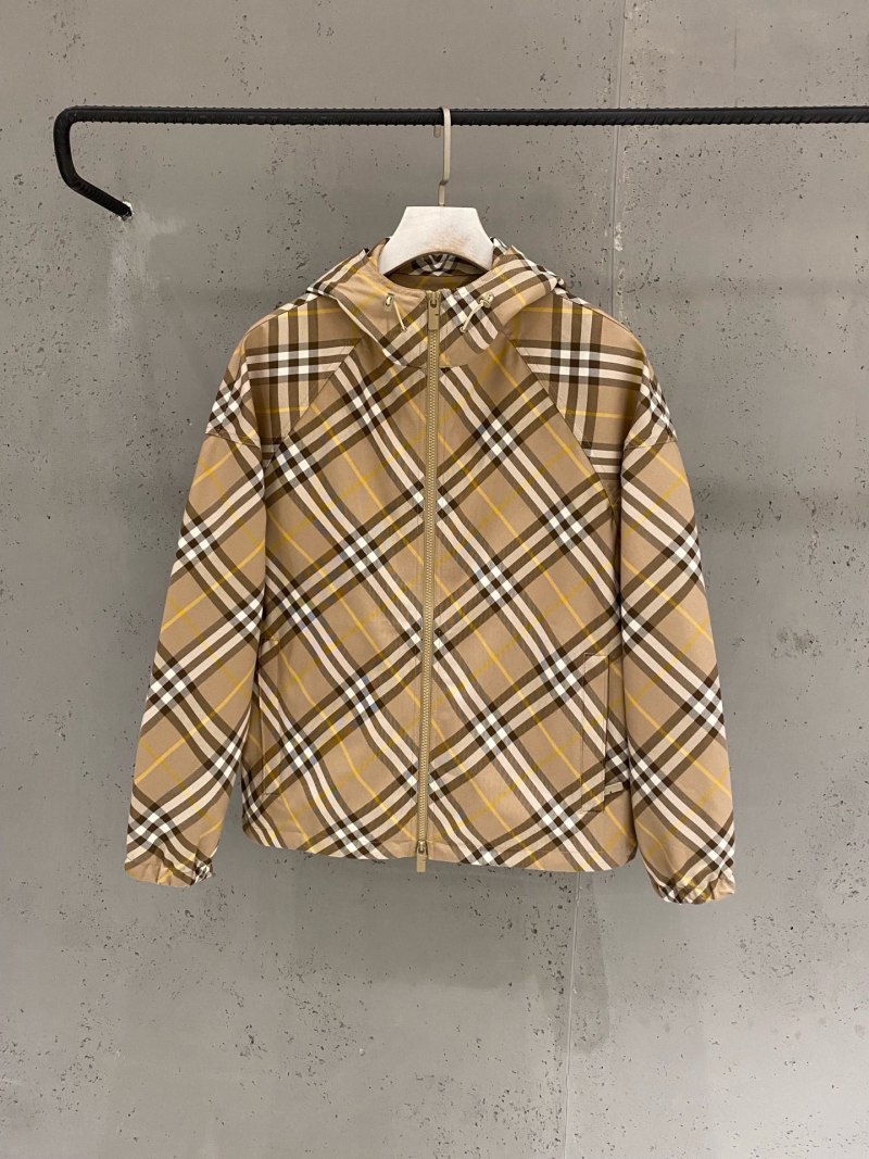 Мужская легкая куртка-ветровка с капюшоном в клетку Burberry