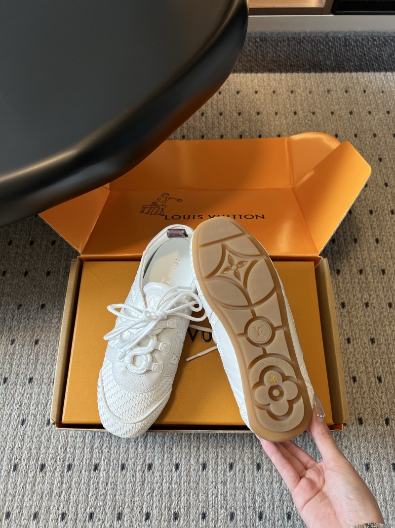 Женские низкие кроссовки Louis Vuitton из плетеной кожи, белый