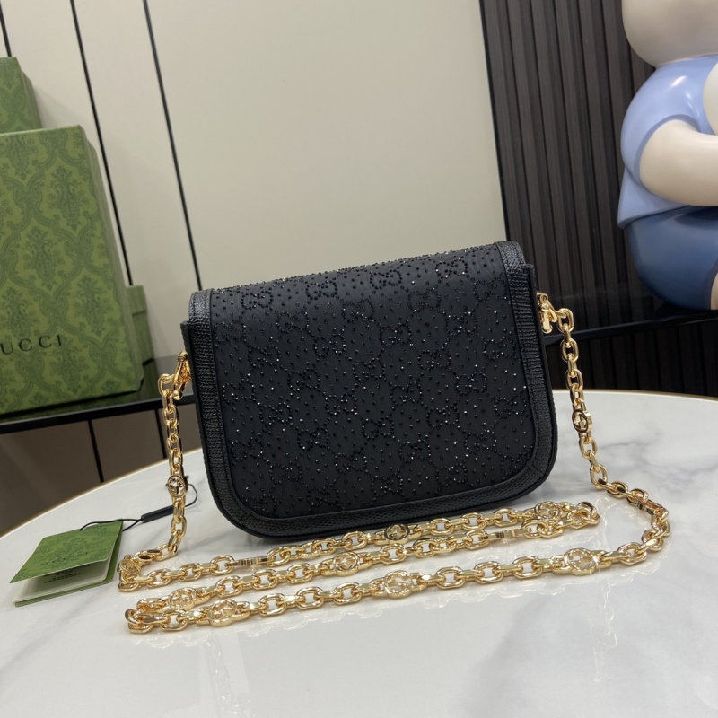 Сумка кросс-боди Gucci с цепочкой и стразами