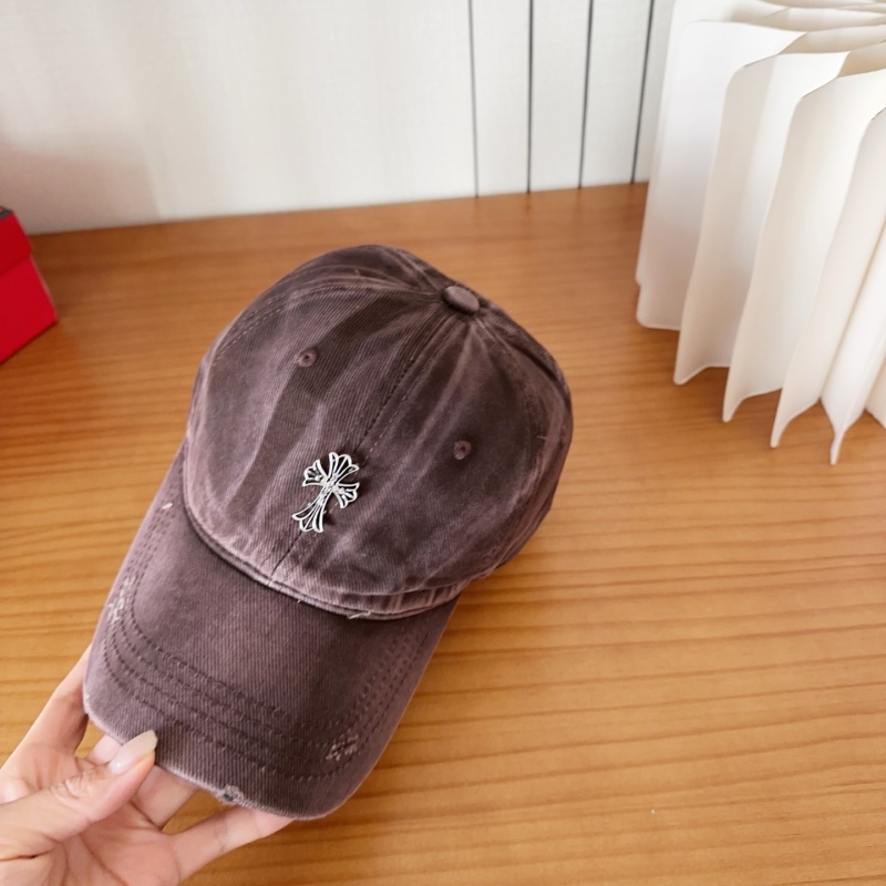 Тёмно-коричневая бейсболка с вышитым крестом, стиль ретро Chrome Hearts