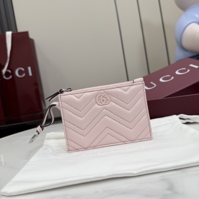 Портмоне Gucci розовое с логотипом