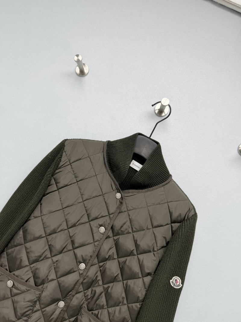 Кожаный жакет Moncler с логотипом