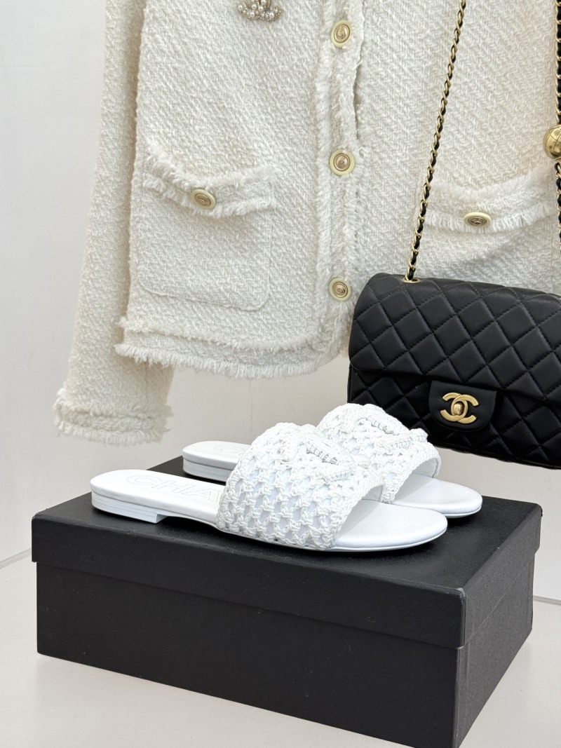 Женские сабо белые вязаные Chanel