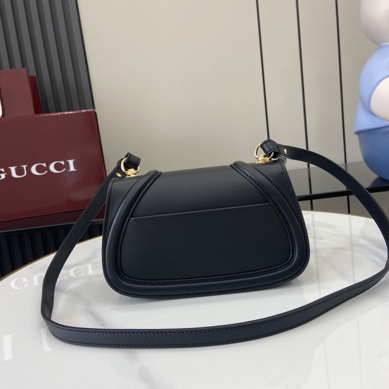 Черная кожаная сумка Gucci с логотипом
