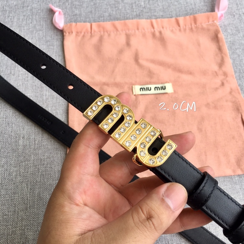 Женский ремень Miu Miu, ширина 2.0 см