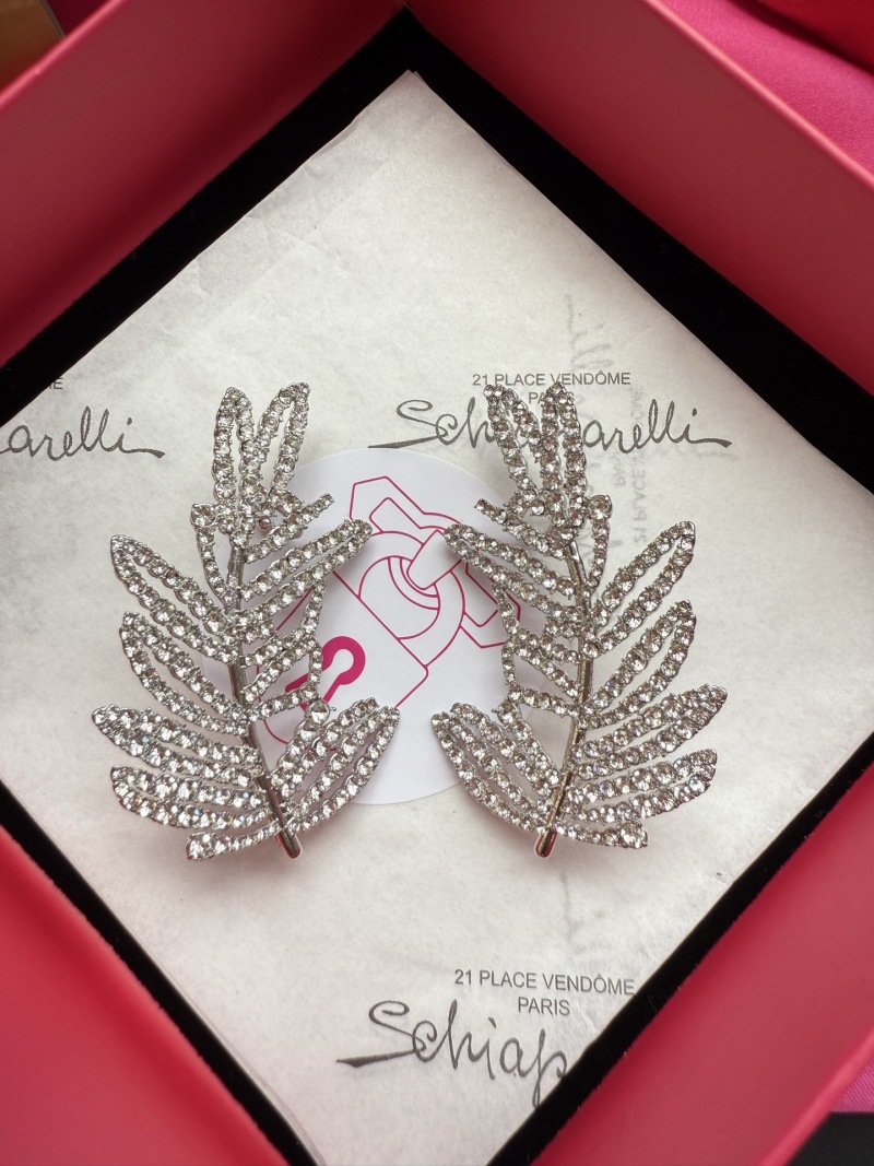 Брошь в виде листьев с кристаллами Schiaparelli