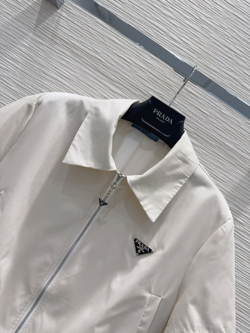 Жакет Prada короткий белый с молнией