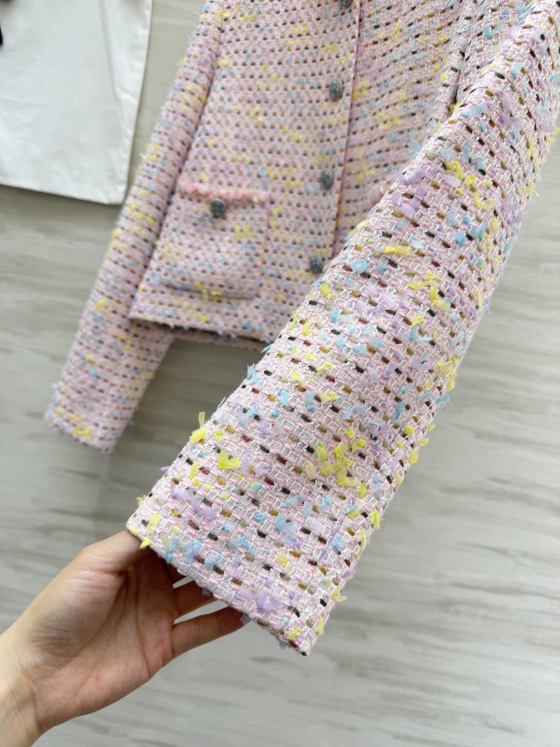 Женский пиджак из цветного твида, короткий крой, пастельные тона Chanel
