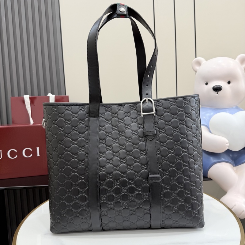 Черная кожаная сумка-тоут Gucci