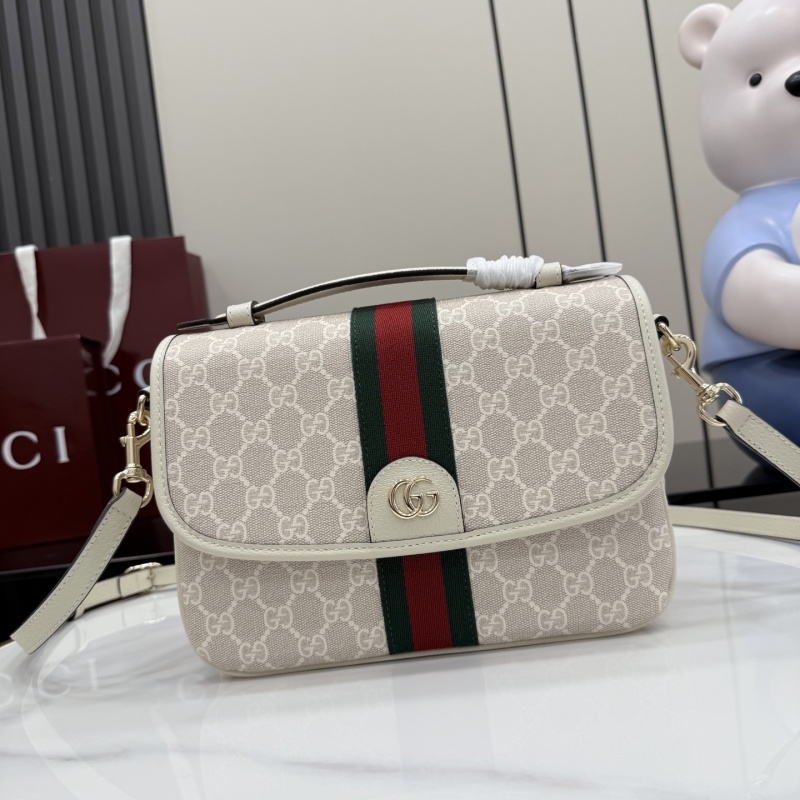 Сумка Gucci с монограммой и красно-зеленой полосой