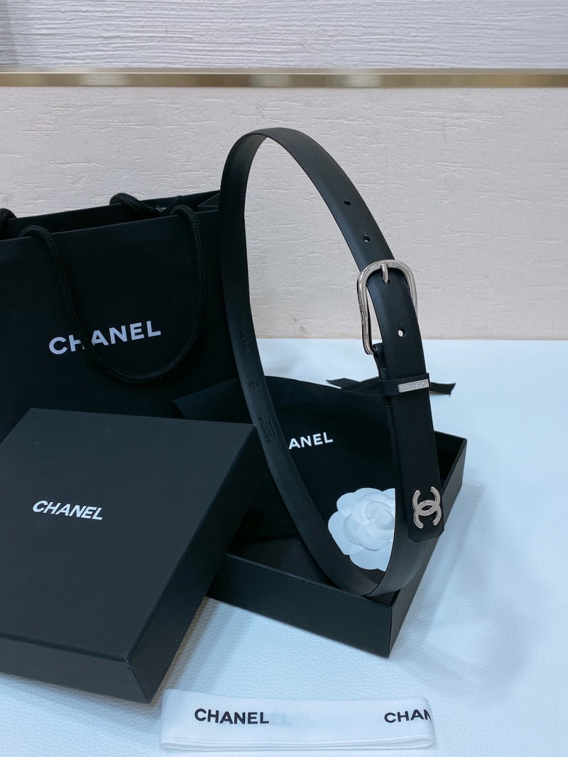 Ремень женский черный с металлом Chanel