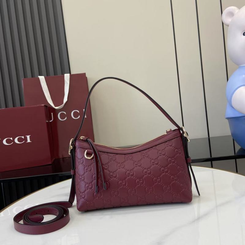 Сумка Gucci бордовая с принтом