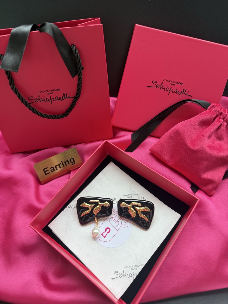 Серьги с жёлтым металлом и жемчугом Schiaparelli