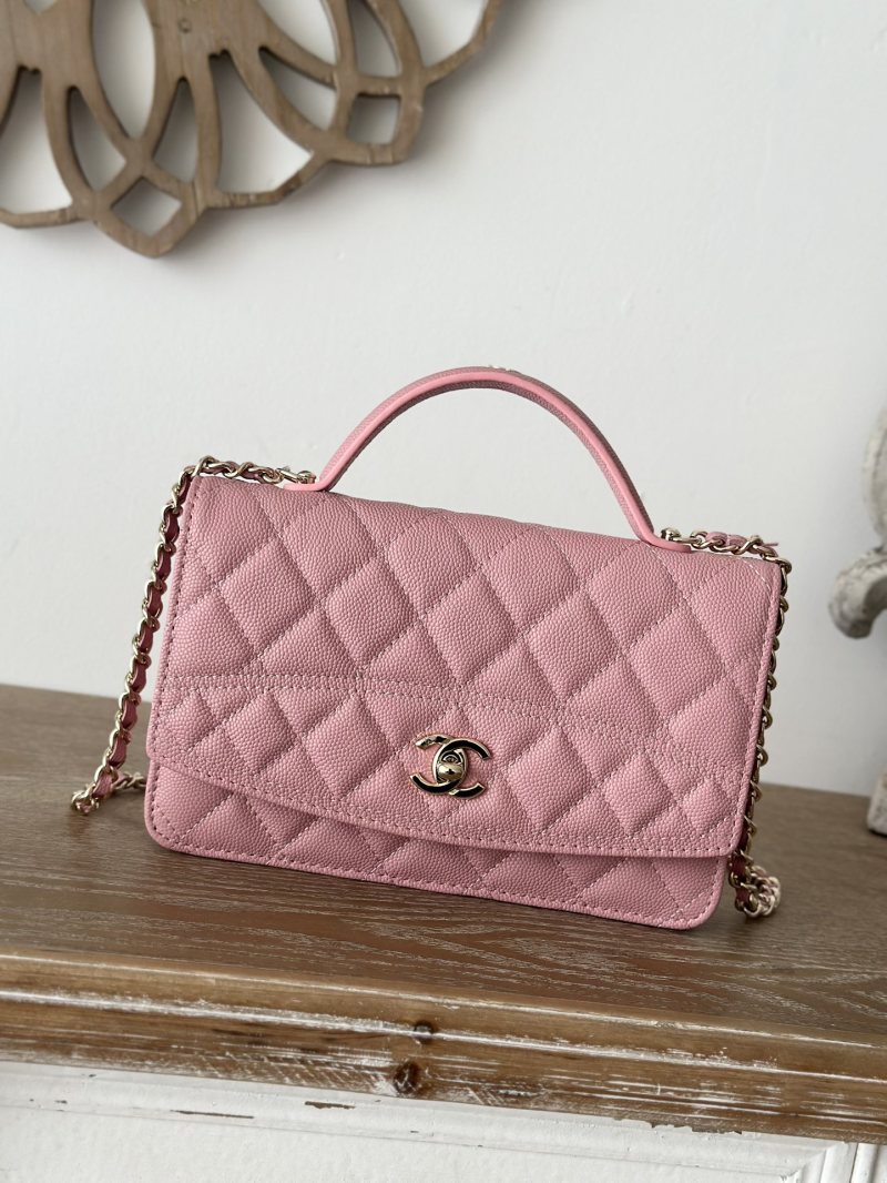 Женская сумка через плечо розовая Chanel