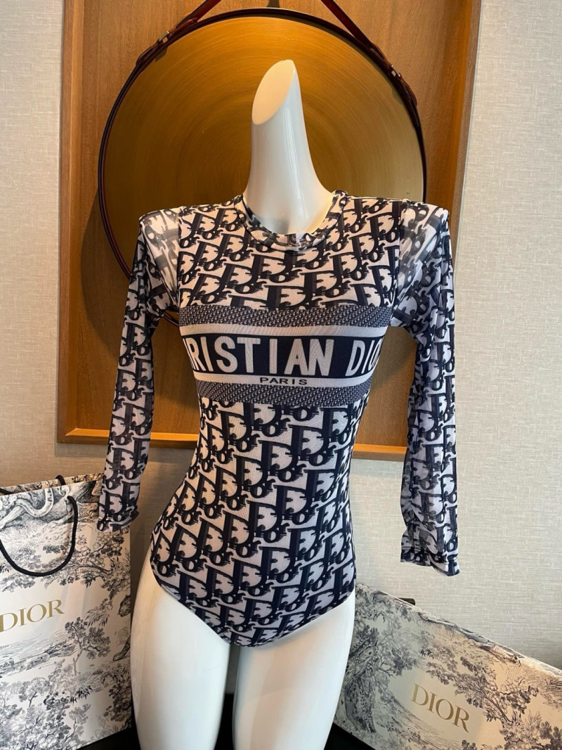 Женский купальник с длинными рукавами и принтом Christian Dior