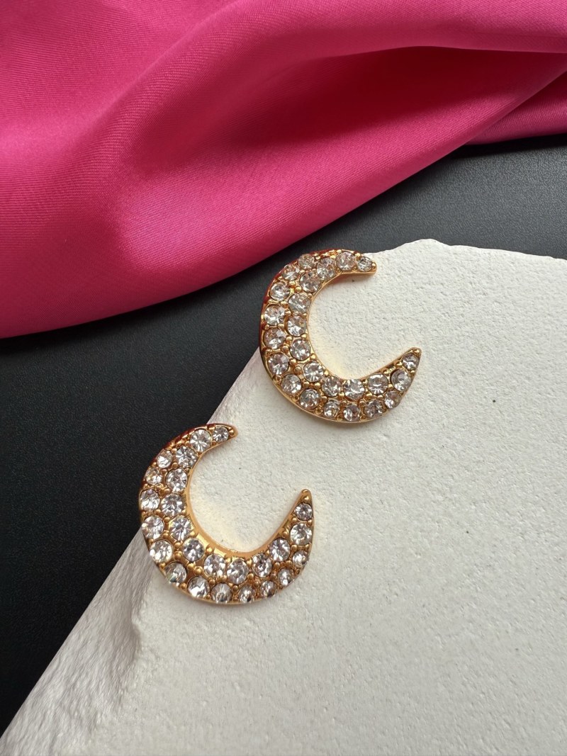 Серьги в виде луны с кристаллами Schiaparelli