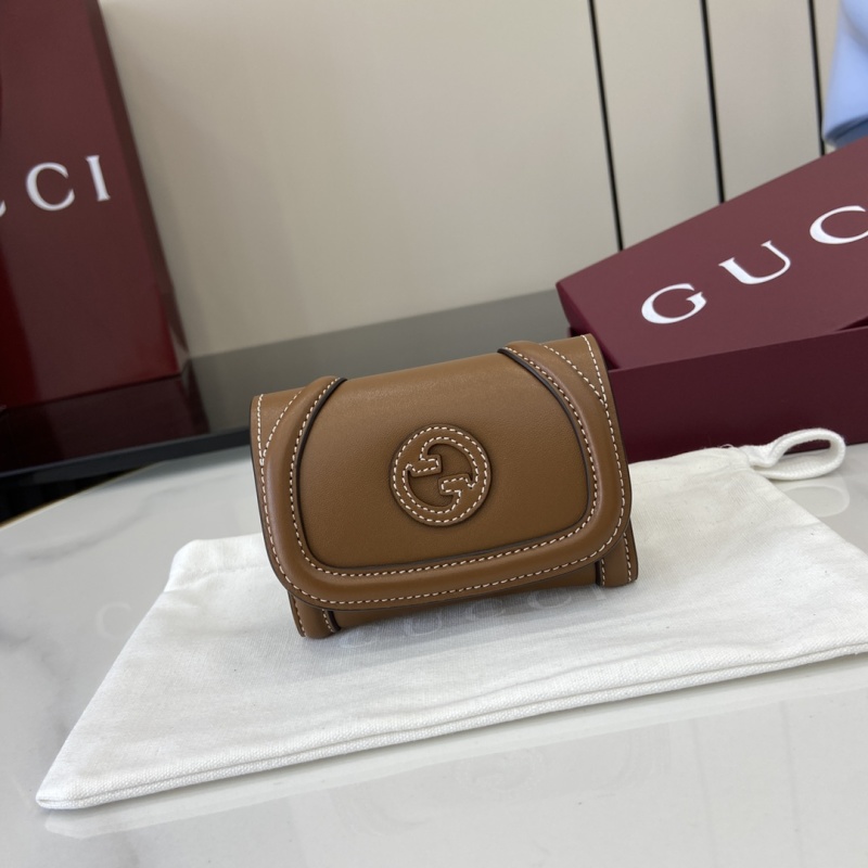 Портмоне Gucci коричневое с логотипом GG