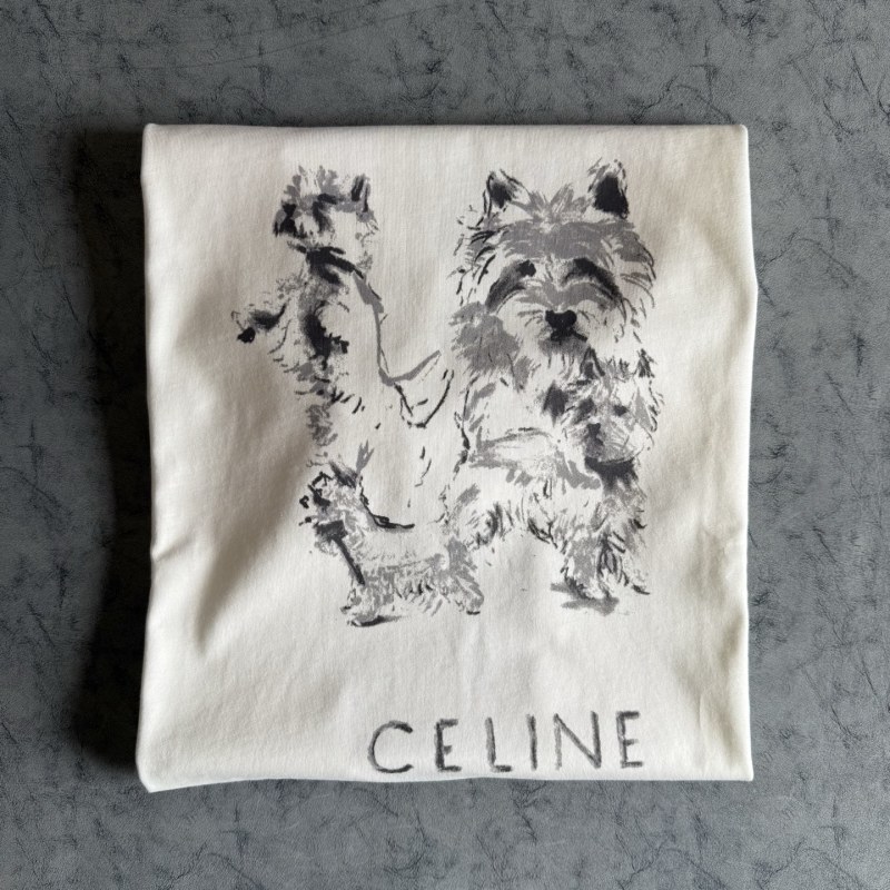 Футболка Celine с принтом собаки