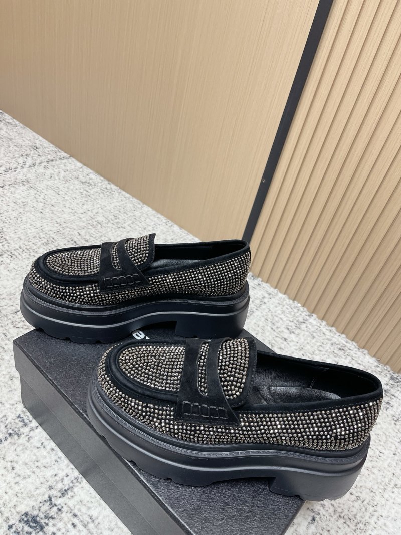 Лоферы женские черные со стразами Alexander Wang