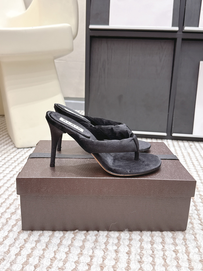 Женские бархатные шлепанцы Alaia на каблуке Alaïa