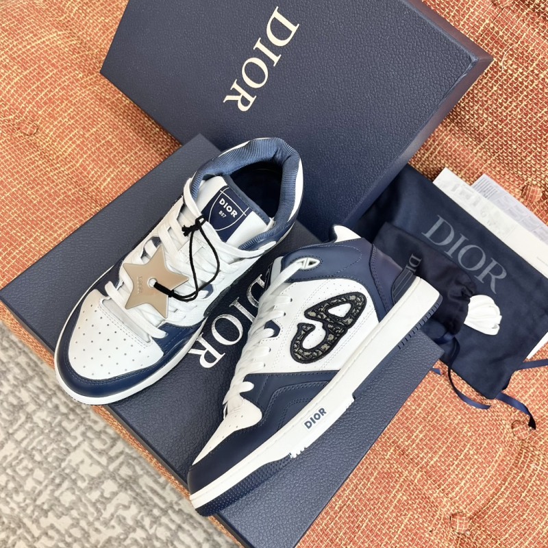 Кроссовки Dior B57 белые с синими элементами