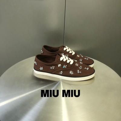 Кеды Miu Miu со стразами Коричневые