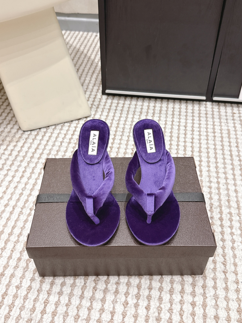 Женские бархатные шлёпанцы Alaïa