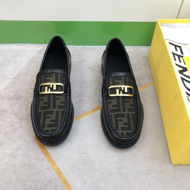 Мужские лоферы Fendi чёрные с монограммой