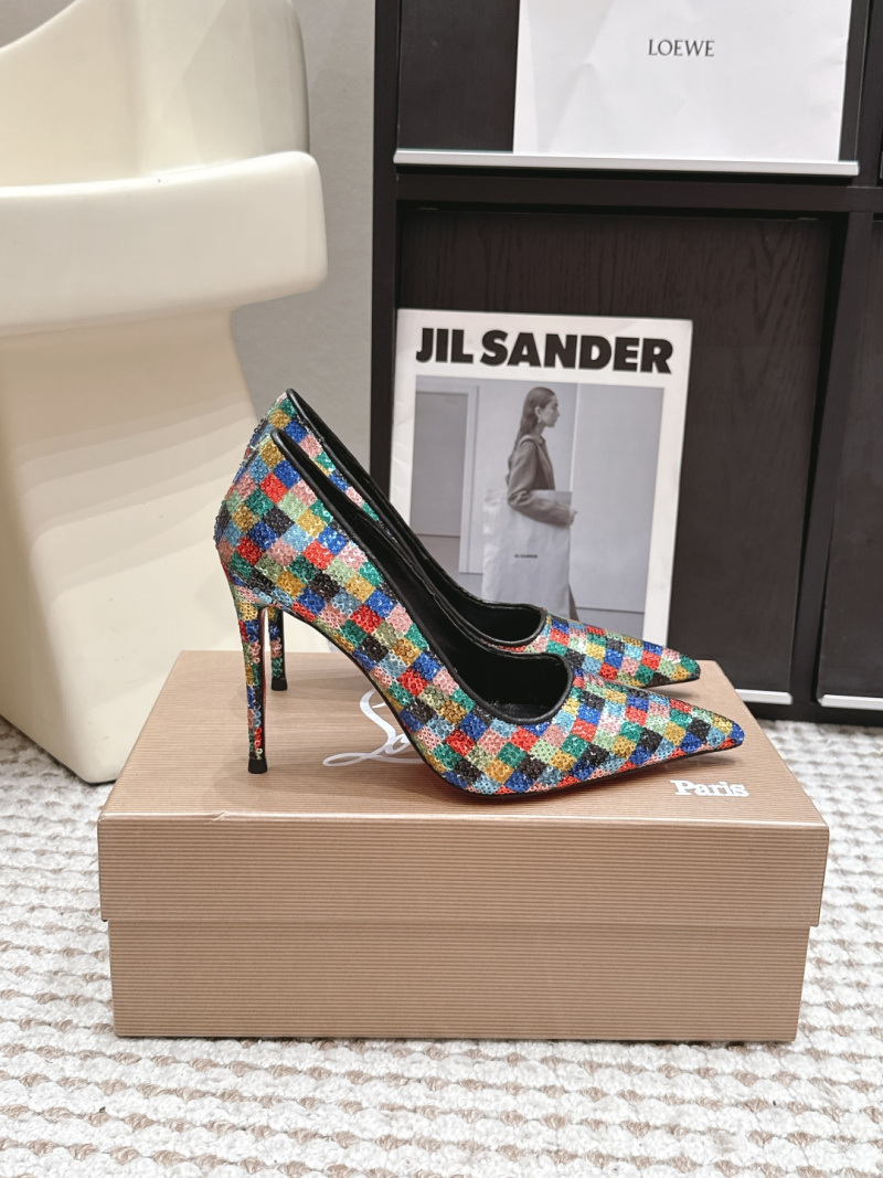 Женские туфли Christian Louboutin, разноцветный принт