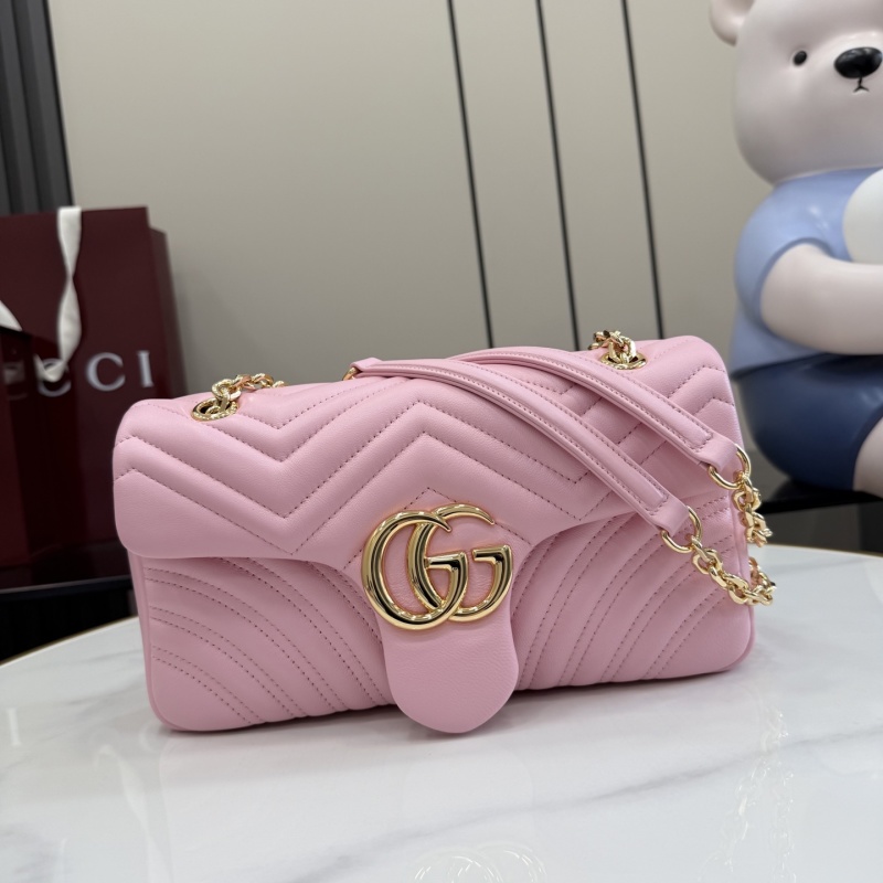 Женская сумка Gucci розовая с цепочкой