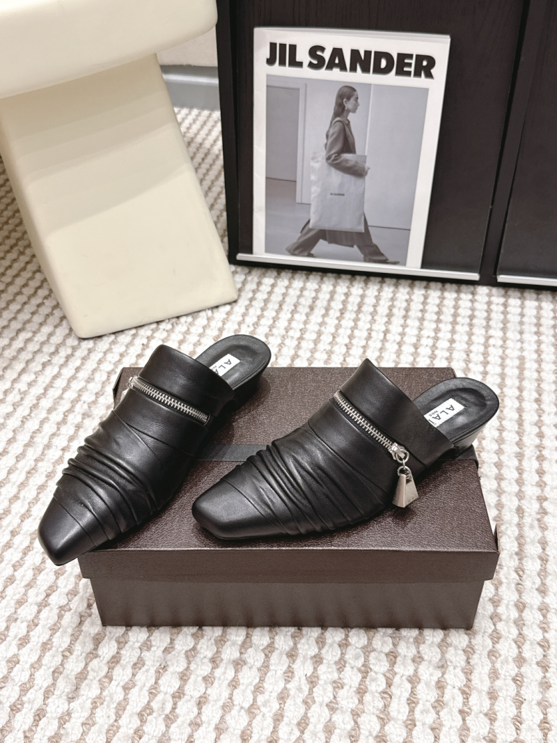 Мюли кожаные женские с молнией Alaïa