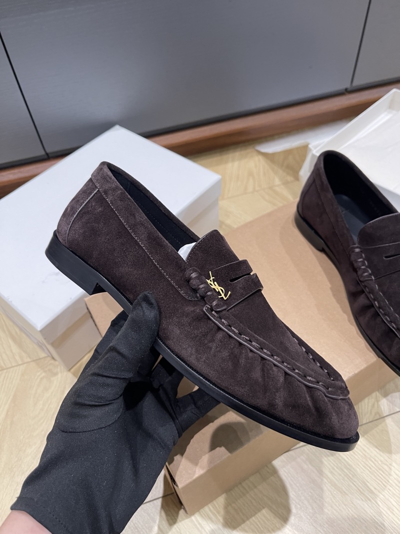 Лоферы из замши Saint Laurent