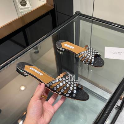 Сандалии Aquazzura с декором из страз