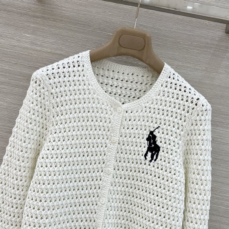 Кардиган женский белый ажурный с вышивкой Ralph Lauren
