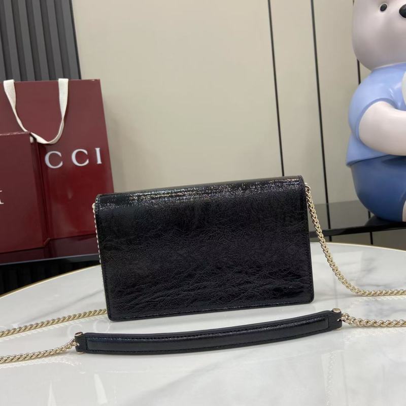Черная сумка-клатч Gucci с цепочкой