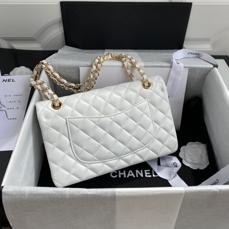 Женская сумка через плечо белая, стеганый дизайн, цепочка Chanel